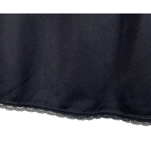 Vintage Vanity Fair Black Lace Trim Half Slip Side Slit Size 20" L/42 - Picture 3 of 6